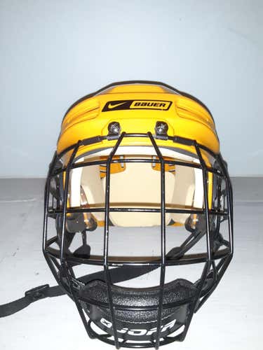 Yellow Used Medium Bauer Helmet