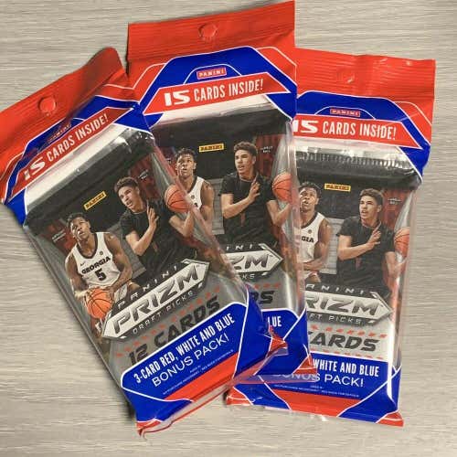 2020 Panini Prizm Draft Basketball Cello Jumbo 3 Pack w/Red-White-Blue Parallel