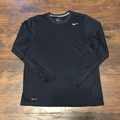 Nike Legend Dri Fit Obsidian Athletic Long Sleeve tee shirt Size Large