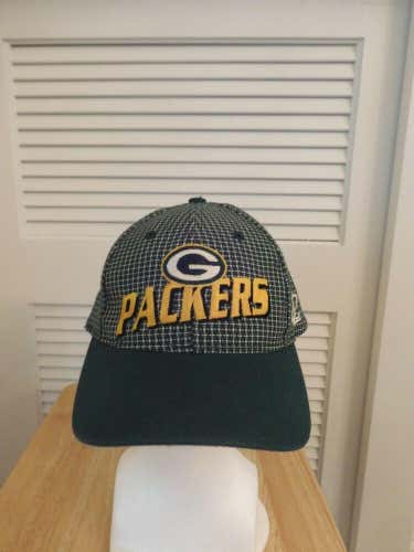 Vintage Proline Green Bay Packers Hat Cap Check Pattern Logo Athletic 1990's NFL