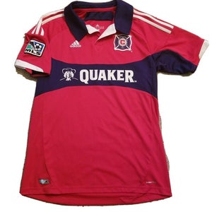Chicago FIRE MLS Quaker ADIDAS Climacool Soccer Jersey Youth XL - Red Collared