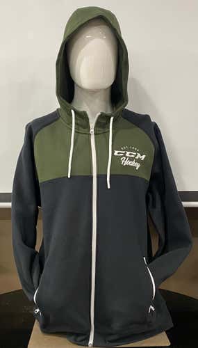 Black/Green Unisex New Adult Large CCM Hooded Full Zip