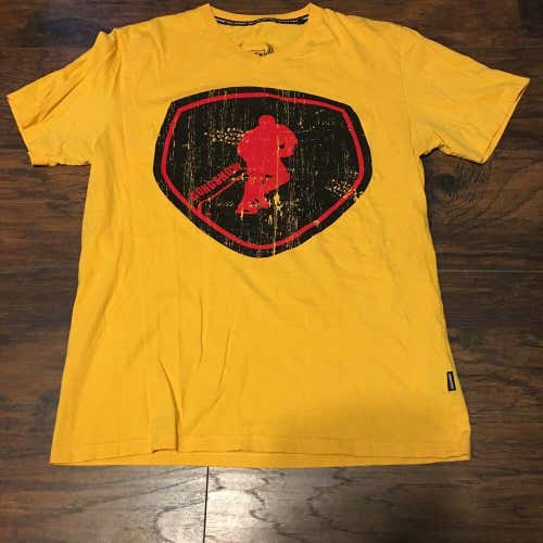 Gongshow Gear Hockey Company Canada Lifestyle Apparel Yellow Logo Tee Shirt SzLg