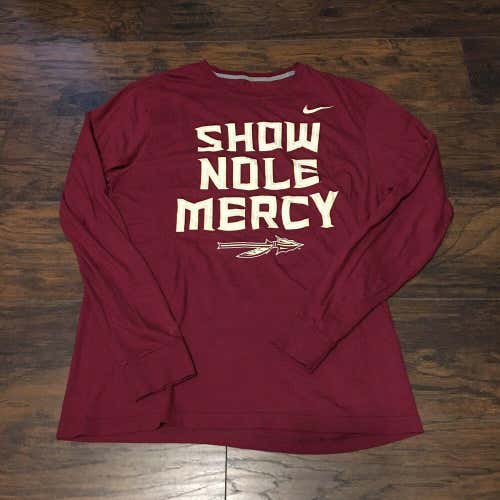 Florida State Seminoles NCAA Show Nole Mercy Nike Cotton LS Tee Shirt Sz Lg