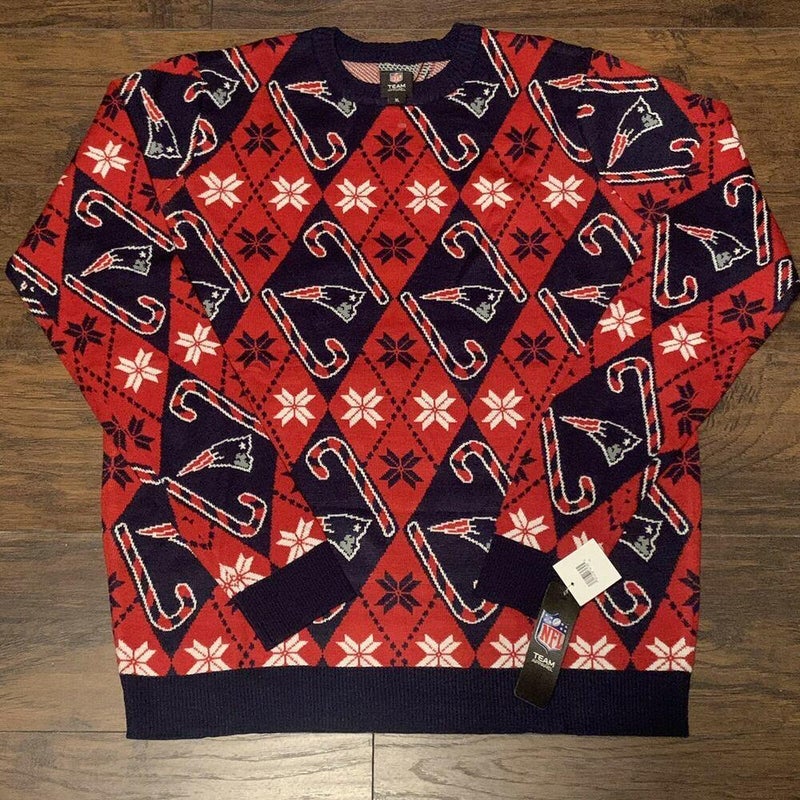 NFL, Sweaters, Nfl New England Patriots Red Blue Ugly Sweater Xl