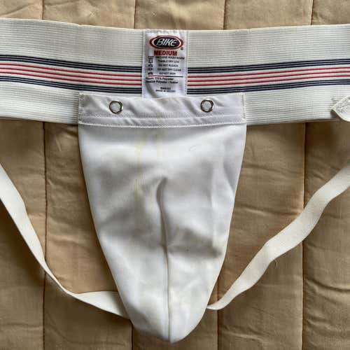 Used/Worn Bike Jockstrap With Cup - White.