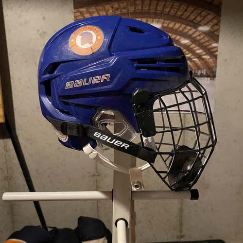 Medium Bauer Re-Akt  Helmet Blue With Bauer Profile II Cage (Oreo)
