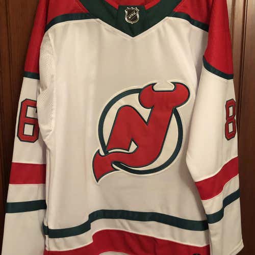 “New” Jack Hughes Alternate New Jersey Devils White Adult Size 52 (Large) Adidas Jersey