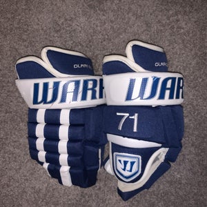 David Clarkson Game Used & Signed Toronto Maple Leafs Warrior Franchise Pro Stock Hockey Gloves 13.5