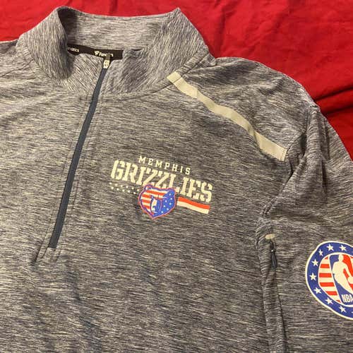 Memphis Grizzlies NBA Hoops For Troops Fanatics 1/4 Zip Gray Adult XXL Pullover Sweatshirt