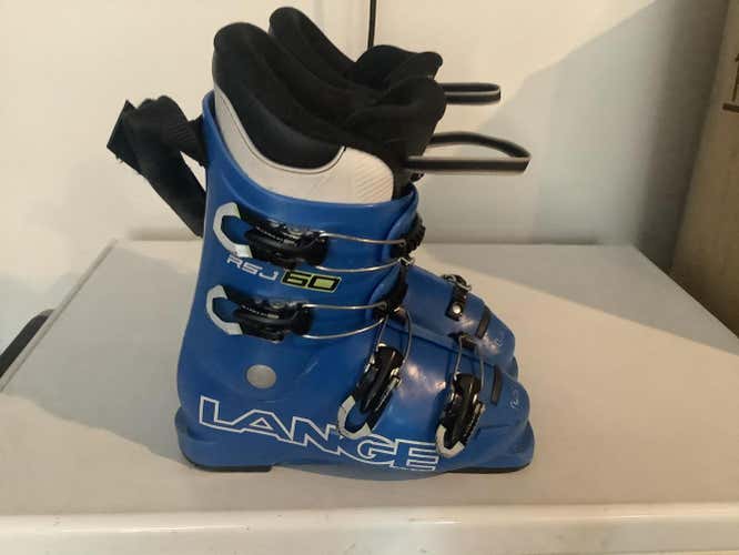 Used Junior Lange Racing Ski Boots Soft Flex