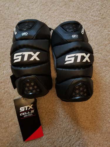 New STX Men's Small STX Cell III 3 Lacrosse Elbow Arm Pads Black