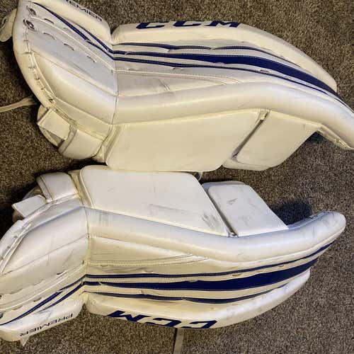 White Senior 33" CCM CCM Premier Pro Pro Stock Goalie Leg Pads