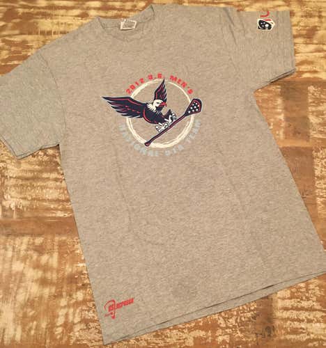 Gray New Men's Adult Medium Warrior Lacrosse + USL + Team USA Shirt