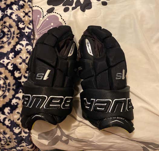 Black Senior Bauer Supreme 1S 14"  Gloves