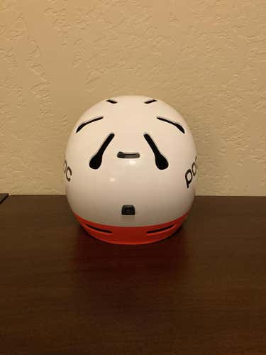 2019 white/orange Used Medium POC Artic SL Spin Helmet