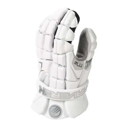 White New Player's Maverik M4 13" Lacrosse Gloves