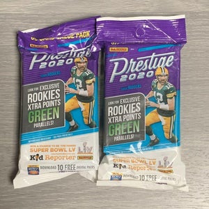 2020 Panini Prestige NFL Football 30 Trading Cards 2 Jumbo Value Fat Packs Lot