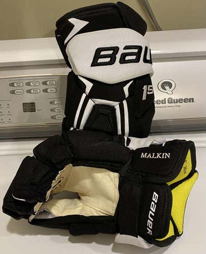 EVGENI MALKIN Penguins Bauer Supreme 1S Gloves 14" Pro Stock