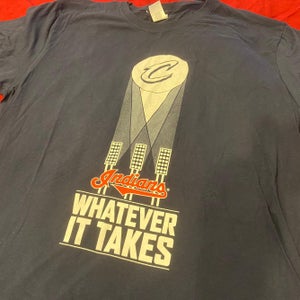 2016 Cleveland Indians MLB NBA Cavaliers Edition Blue Adult XL T- Shirt