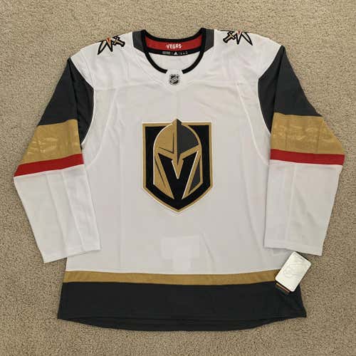 Size 54 (XL) Las Vegas Golden Knights Adidas White Away Authentic Men's Blank Jersey