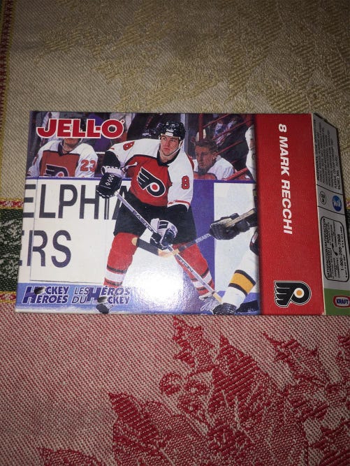 MARK RECCHI  Hockey Heroes Jello Kraft Box BOSTON BRUINS  1994 Card
