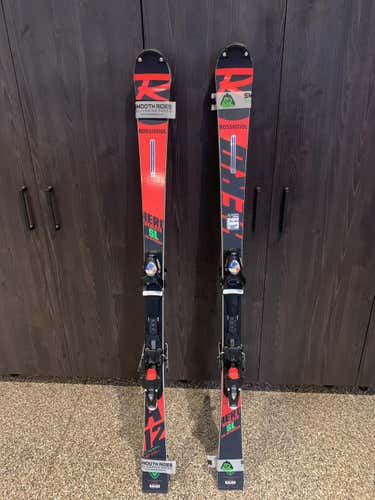 Used Unisex 2019 Rossignol Racing Hero FIS SL Pro Skis With Bindings Max Din 15