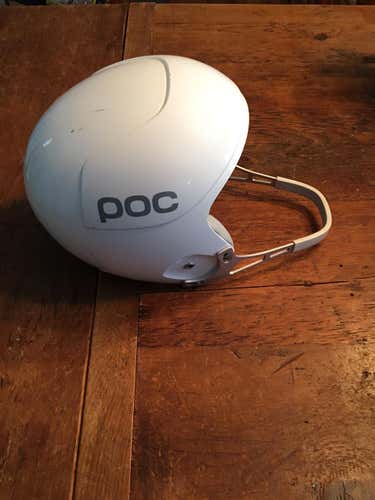Used White Unisex Large POC Skull Orbic X Spin Helmet FIS Legal