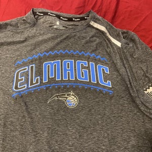Orlando El Magic Team Issued Los Magic Noches Ene-Be-A Edition Gray Adult XXXL Long Sleeve T-Shirt