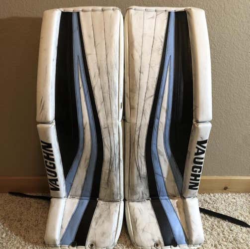 Senior 35+2 Vaughn Ventus SLR Pro Carbon Goalie Leg Pads black and baby blue