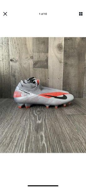 Nike Phantom VSN 2 Elite DF FG Soccer Cleats Silver Crimson Sz Men's ACC