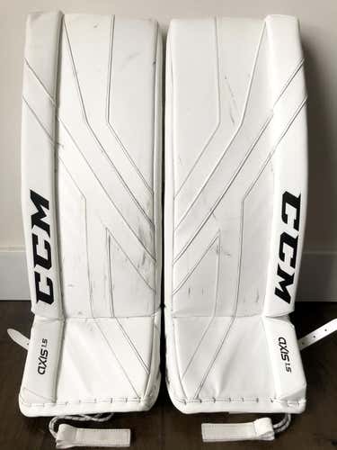 New Demo 20/21 | CCM AXIS 1.5 Goalie Pads | 28” + 1” | Junior Intermediate | BLACK WHITE