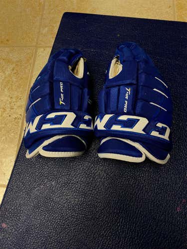Blue Senior CCM Tacks 4 Roll Pro 14" Pro Stock Gloves