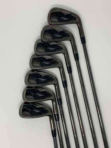 Right Callaway Apex Pro 19 Smoke Irons 4-PW - KBS $-Taper 120 Stiff - Z-Grip Patriot Grips
