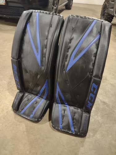 Black and Blue Used Intermediate 31" +1 CCM Premier II Pro CUSTOM Goalie Leg Pads