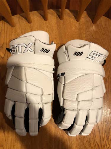 White New Player's STX Stallion 300 13" Lacrosse Gloves