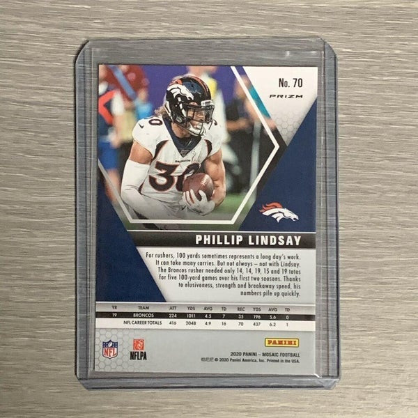 Phillip Lindsay Denver Broncos Mosaic Pink Camo Prizm Base Card #70