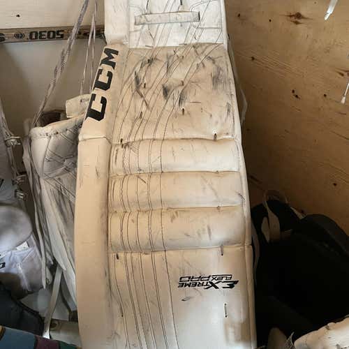 White Senior 34" CCM ccm extreme flex Pro Stock Goalie Leg Pads