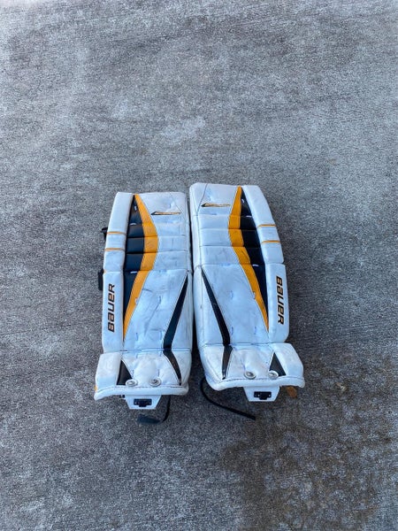 White Youth 26" Bauer Reactor 5000 Goalie Leg Pads