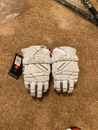 White New STX Surgeon 700 14" Lacrosse Gloves