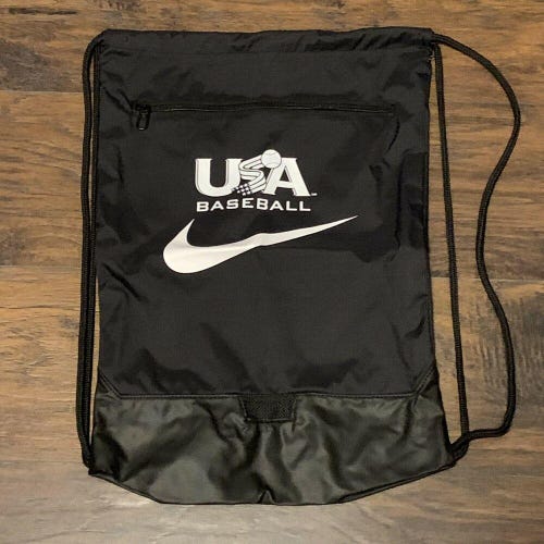 USA Baseball Nike Black Jersey Logo Brasilia Black Training Travel Gymsack bag
