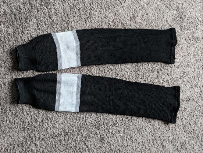 Brand New Senior Large Adult Hockey Socks athletic knit Los Angeles Kings Colors Black Silver White