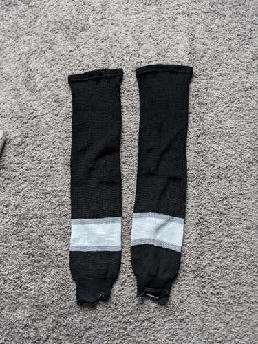 Black New Senior Medium Hockey Socks athletic knit