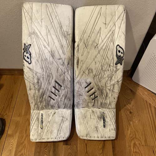 White Senior 34" Brian's OPTiK  Goalie Leg Pads