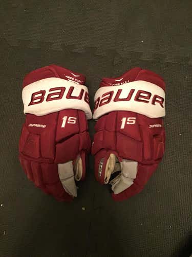Used Senior Bauer Supreme 1S Gloves 14" Pro Stock