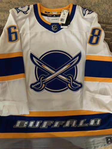 White Adult Size 56 Adidas Authentic Buffalo Sabres reverse Retro #68 Olofsson