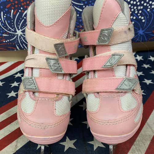 Pink Used Softec Size 8J Figure Skates-154590