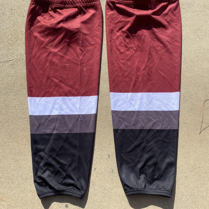 Custom Sr Maroon/Gray/White/BlackChampro Socks (27”)