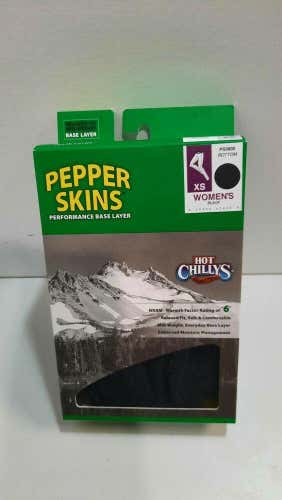 Hot Chillys Pepper Skins Performance Base Layer Size Woman Size XS Black Pants W