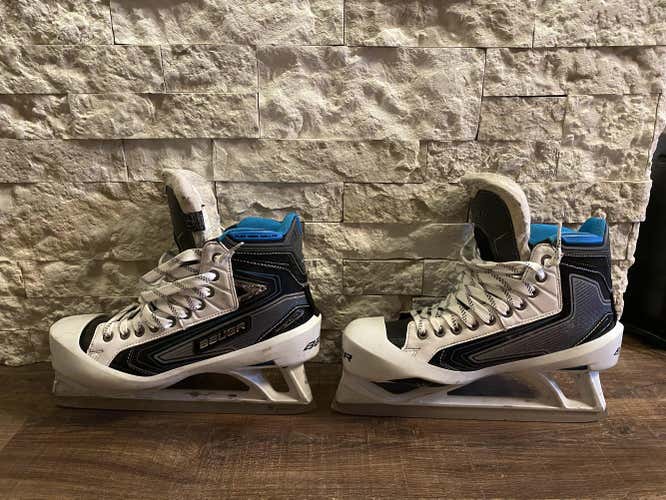 Used Senior Bauer Reactor 9000 Hockey Goalie Skates Regular Width Size 9